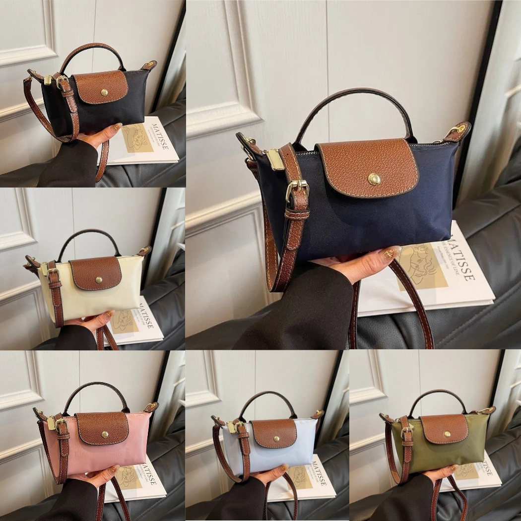 Designer Mini Nylon Women's lightweight crossbody Color blocked splicing waterproof shoulder Casual sports Fashion commuting small square bag AAA
