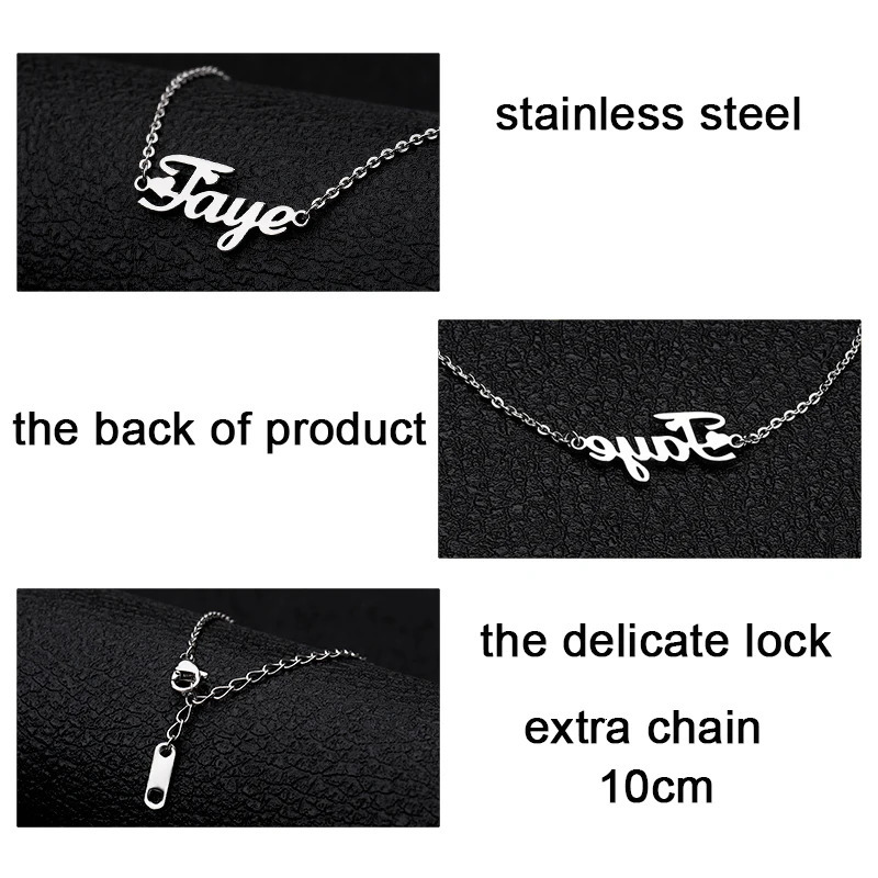 stainless steel anklet Personalized name ankle bracelet custom prenom bransoletka 250606