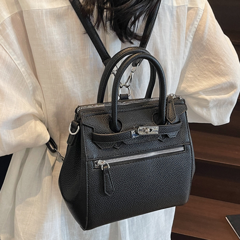 Free shipping designer Bag Korean Niche Lightweight Shoulder Bag Women Bag 2025 New Commuter Handbag Lychee Pattern Convertible Backpack Tote Bag