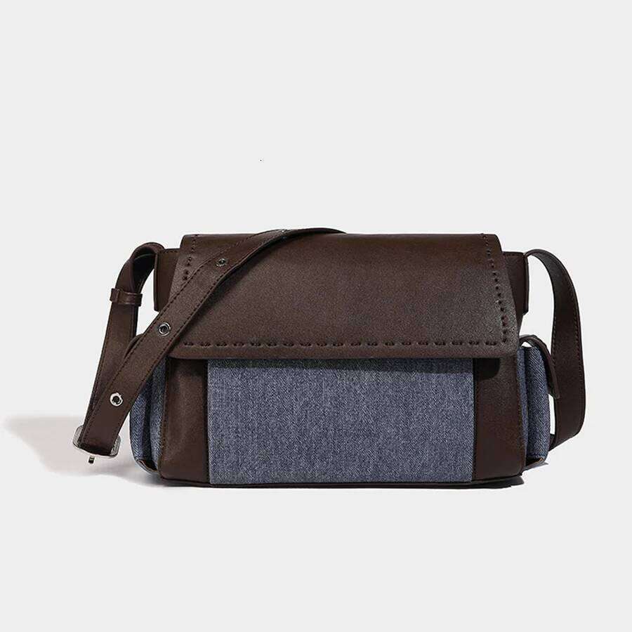 Commuter Handbags Women Patchwork Design Shoulder Crossbody Black Pu Leather Messenger Flap Bags Clutch