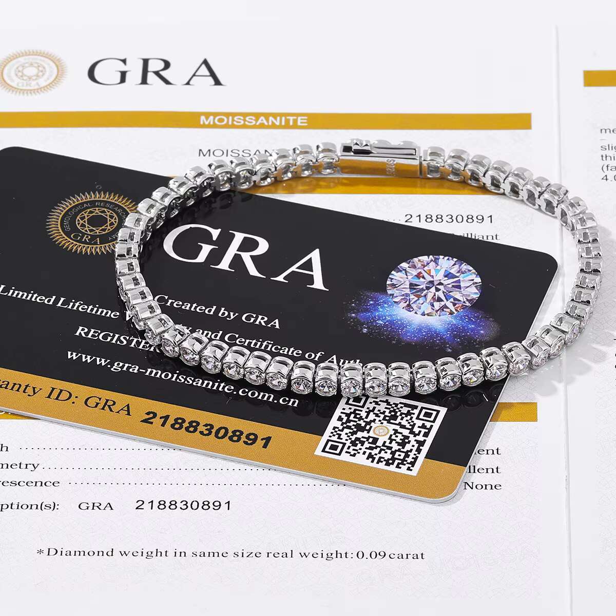 Premium Genuine Moissanite Stones Set in a Durable 925 Silver Band Classic Tennis Chain Necklace