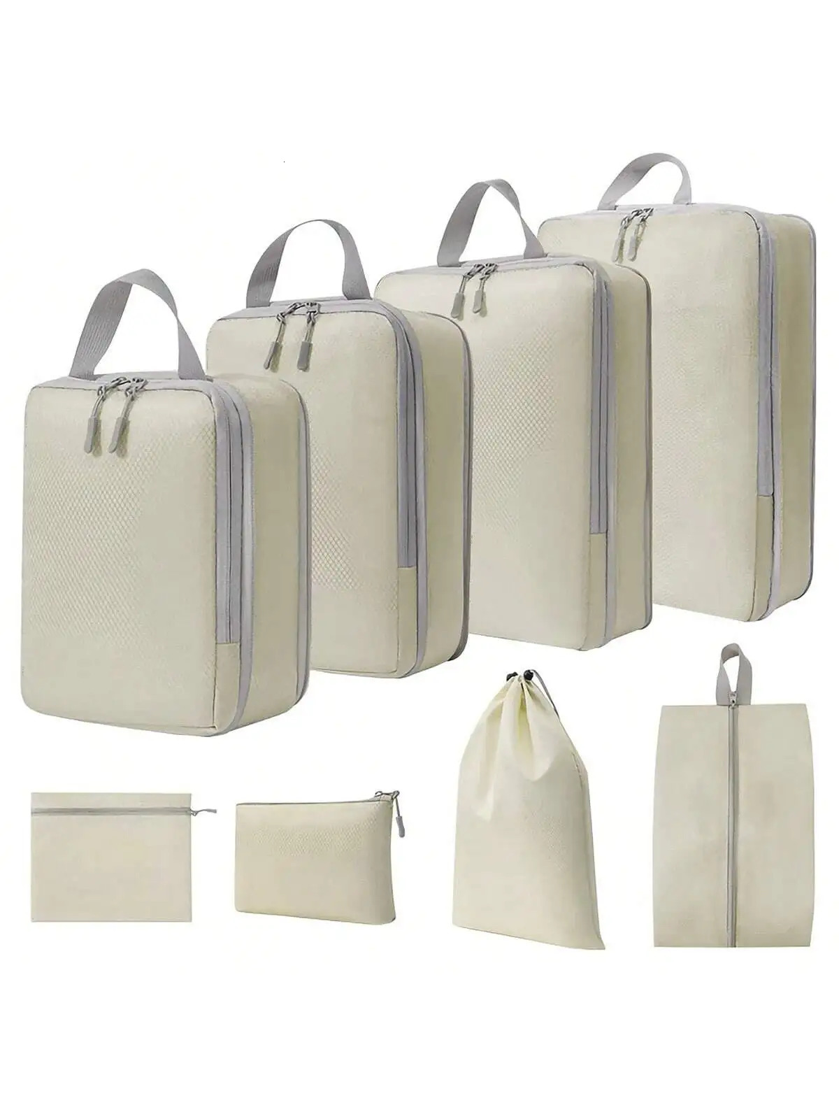 Set8 pcs Compressible Packing Travel Storage Bag Cubes Waterproof Suitcase Nylon Portable With Handbag Luggage Organizer 250612