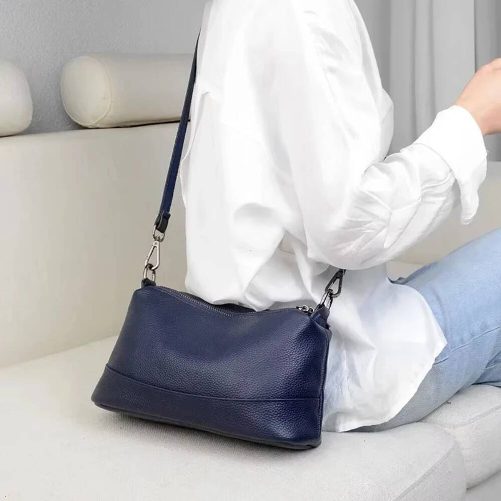 DHSM New Fashion Women Genuine Leather Handbags Women's Designer Female Shoulder Bags Brand Cowhide Ladies Messenger Bag