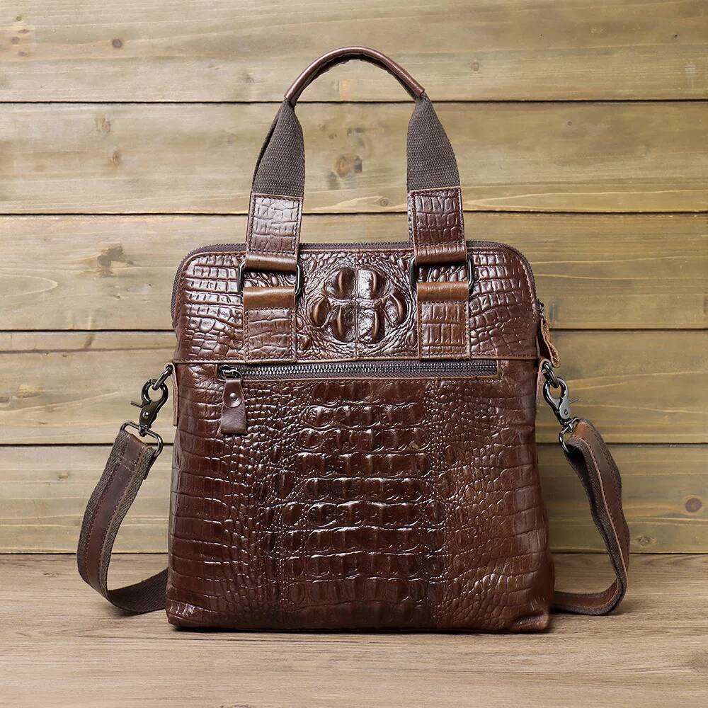 2024 New Genuine Men Handbag Crossbody Bag Casual Alligator Cow Leather Men's Messenger Vintage Shoulder Handbags Bags