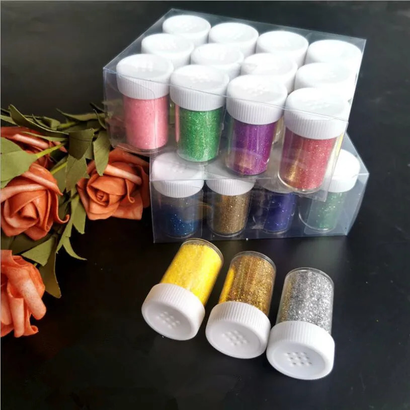 Diamond Glitter Tattoo Set Temporary Tattoo Kit 24 Glitter Colors Templates Body Nail Glitter Art Paint Party Tattoo Makeup 250610