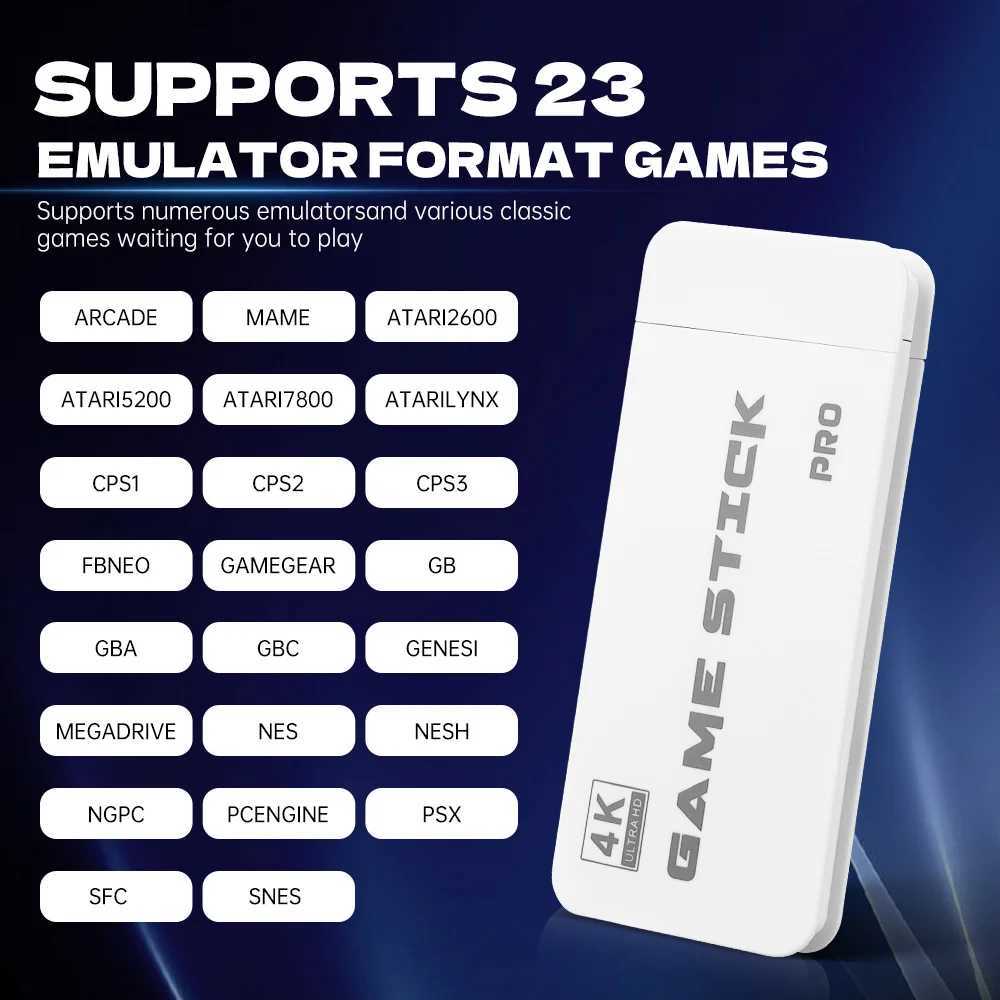 M15 Game Stick Video Game Console 4K Mini Retro Built-in 20000 Games Wireless Controller Gamepads Video Game port 2 Players B250620