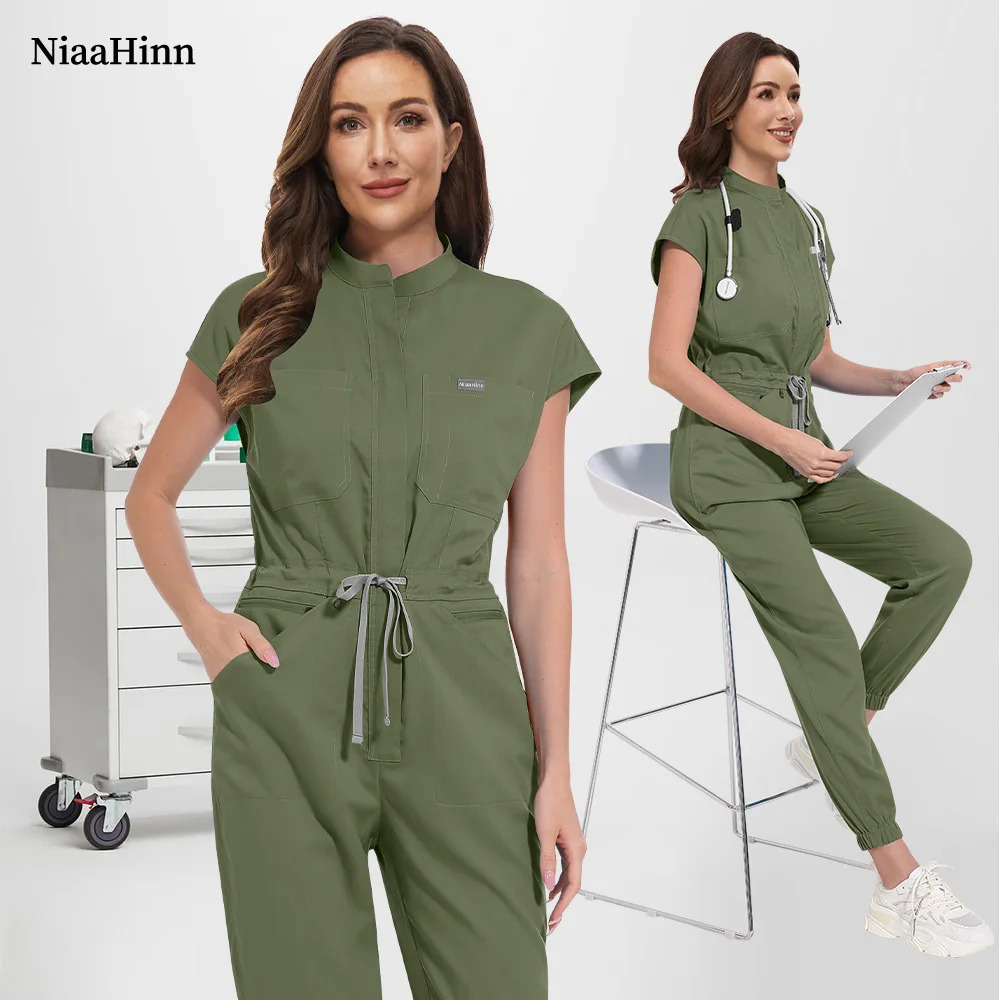 Niaahinn Hospital Nurse Doctor Gowns High Quality Scrub Jumpsuit Multicolour Nursing Scrubs Beauty SPA Uniforms 250619