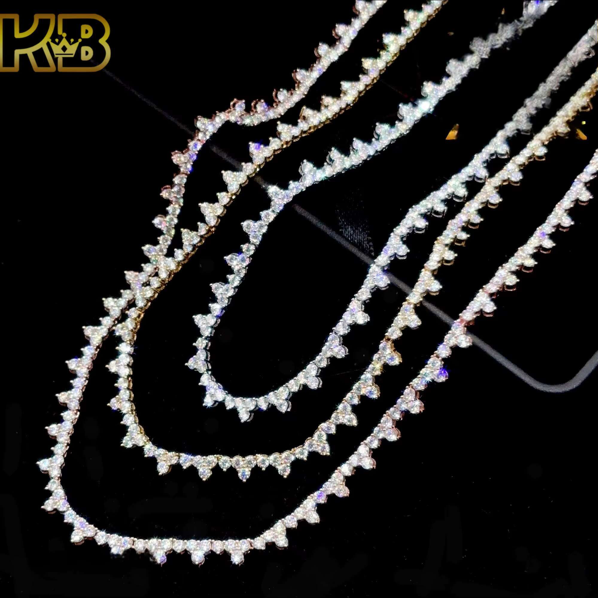 Hip Hop Moissanite VVS Chain Silver Tennis Necklace Clarity Jewelry Gift for Men Women Luxury Tennis Chain Necklace