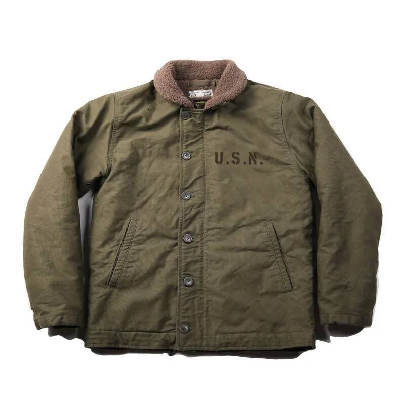 NON STOCK USN N-1 Deck Jacket Sherpa Lining Military Style Men Warm Coat 3 Colors