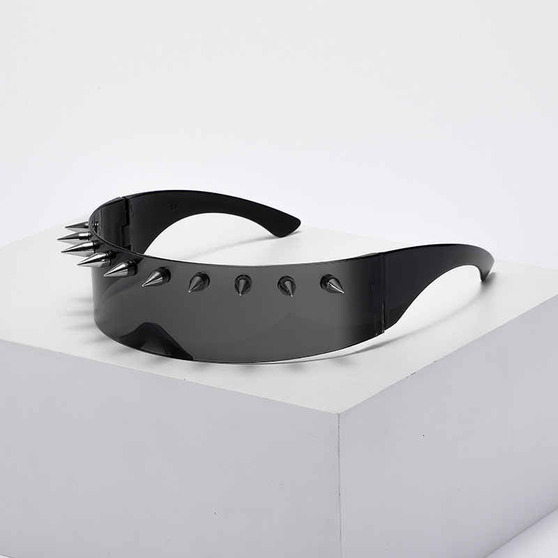 2025 Premium Luxury Cyberpunk Demonic Horns Party Sunglasses Whimsical Techno Chrome Frame UV400 for Street Snap & Fashion Week Statement Eyewear
