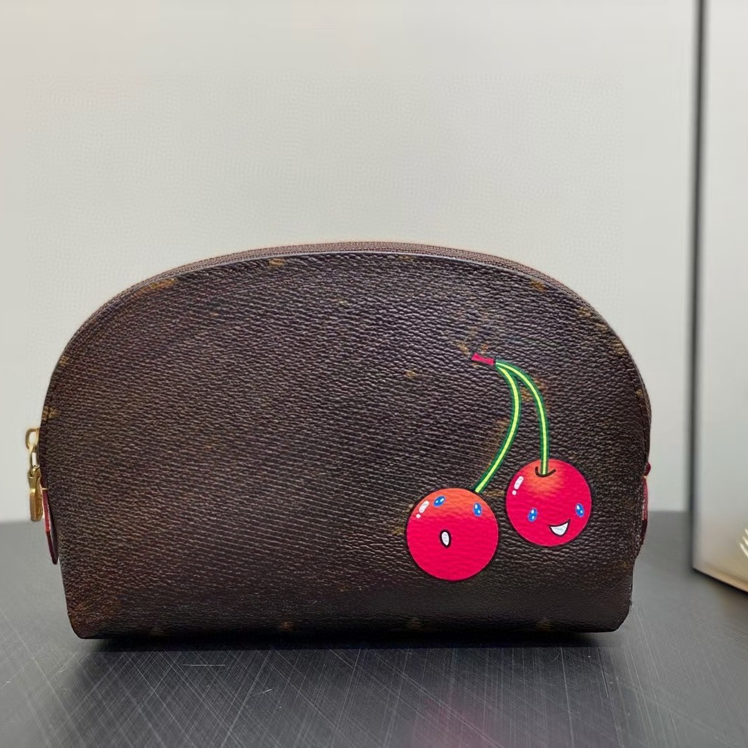 Cherry Cosmetic Bags Toiletry Business Pouch Wash Women Clutch Phone Bag Pette Toilet Beautiful Case Acces Quality Purses And Handbags 2025 New Evening Wallet 3237