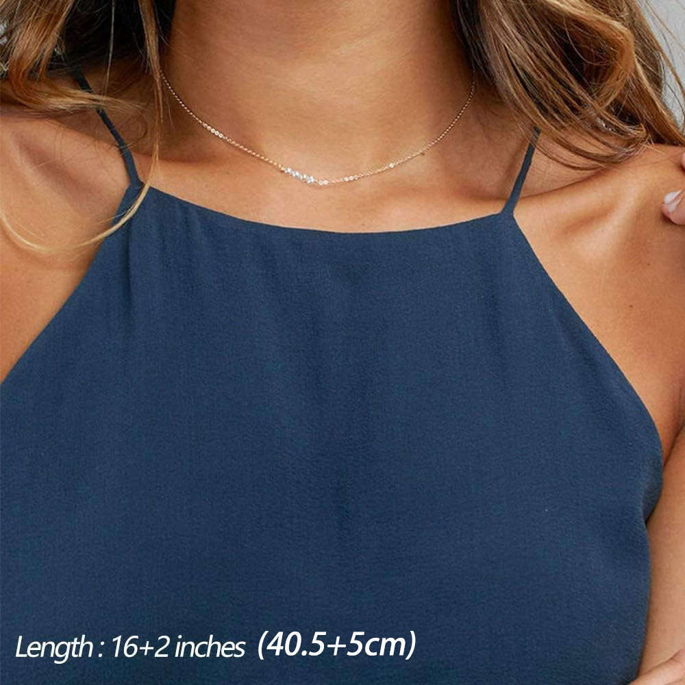 1 set Dainty Layered Necklace, Handmade 14K Gold Plated Y Pendant Multi-layer Bar Disc Necklace Adjustable Layering Choker Necklaces Women, Prefect gi