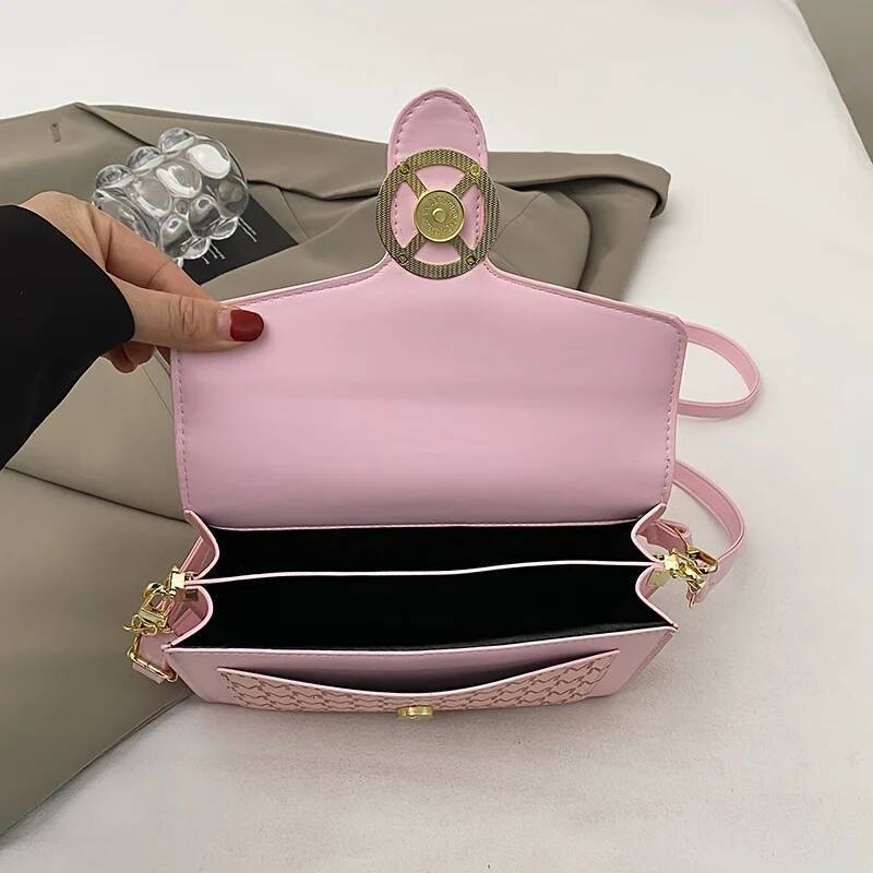 DHGM DHGM Women's Letter Print Small Square Retro Sweet Fashionable Shoulder Crossbody Bag