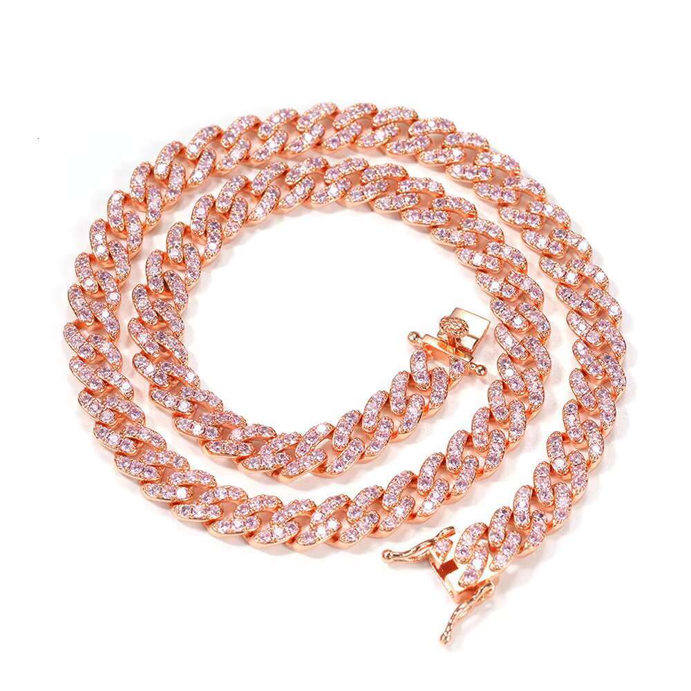 Hip Hop Moissanite Cuban Chain Gold Cuban Link Chain Rose Gold Cuban Chain for Men