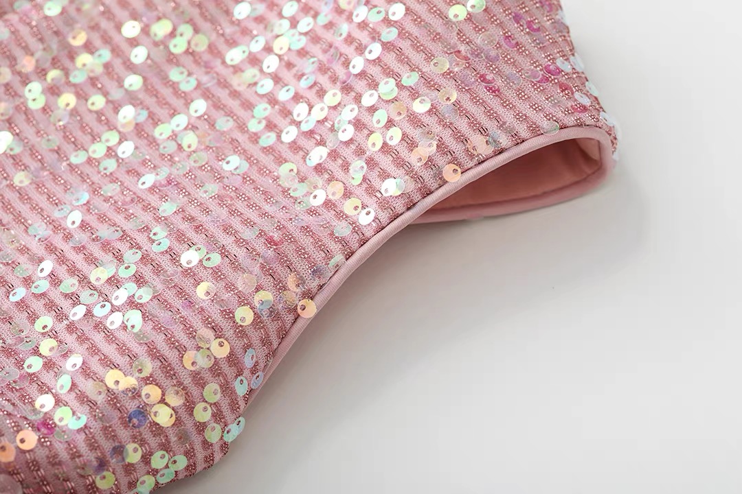 Girl's sequined rose dress formal dress birthday party dress casual fashion Summer casual dress