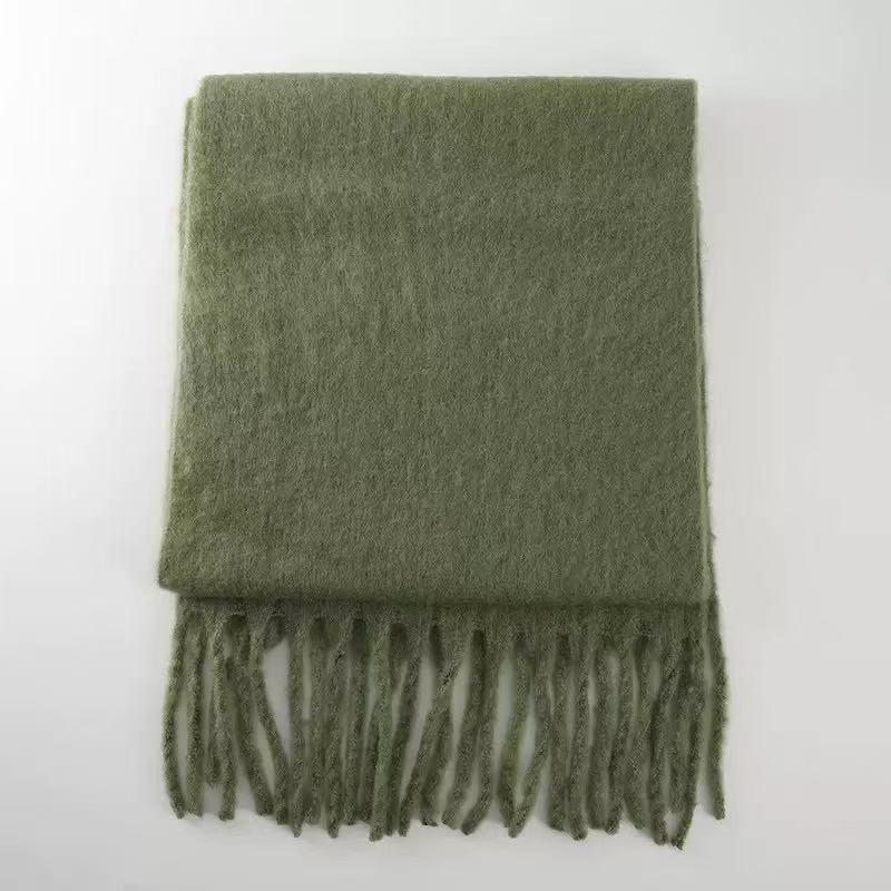 T1017 soft and thick mohair scarf women's winter warm cashmere neck shawl