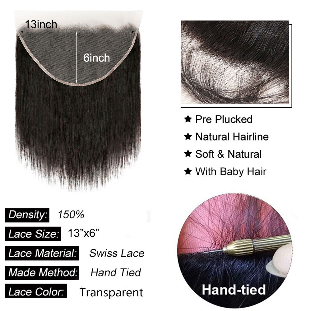 Free shipping Straight 4x4 5x5 6x6 Closure Transparent 13x4 13x6 Lace Human Hair to Ear Frontal Extensions