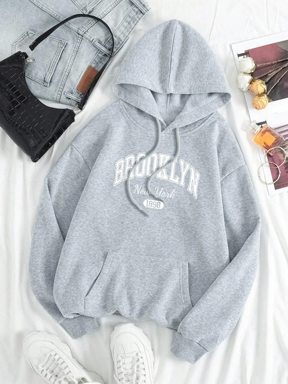 Brooklyn York 1898 City Letter Men Women Sweatshirt Fashion Crewneck Hoodies Autumn Hip Hop Clothing Casual Couple Hoody 250614