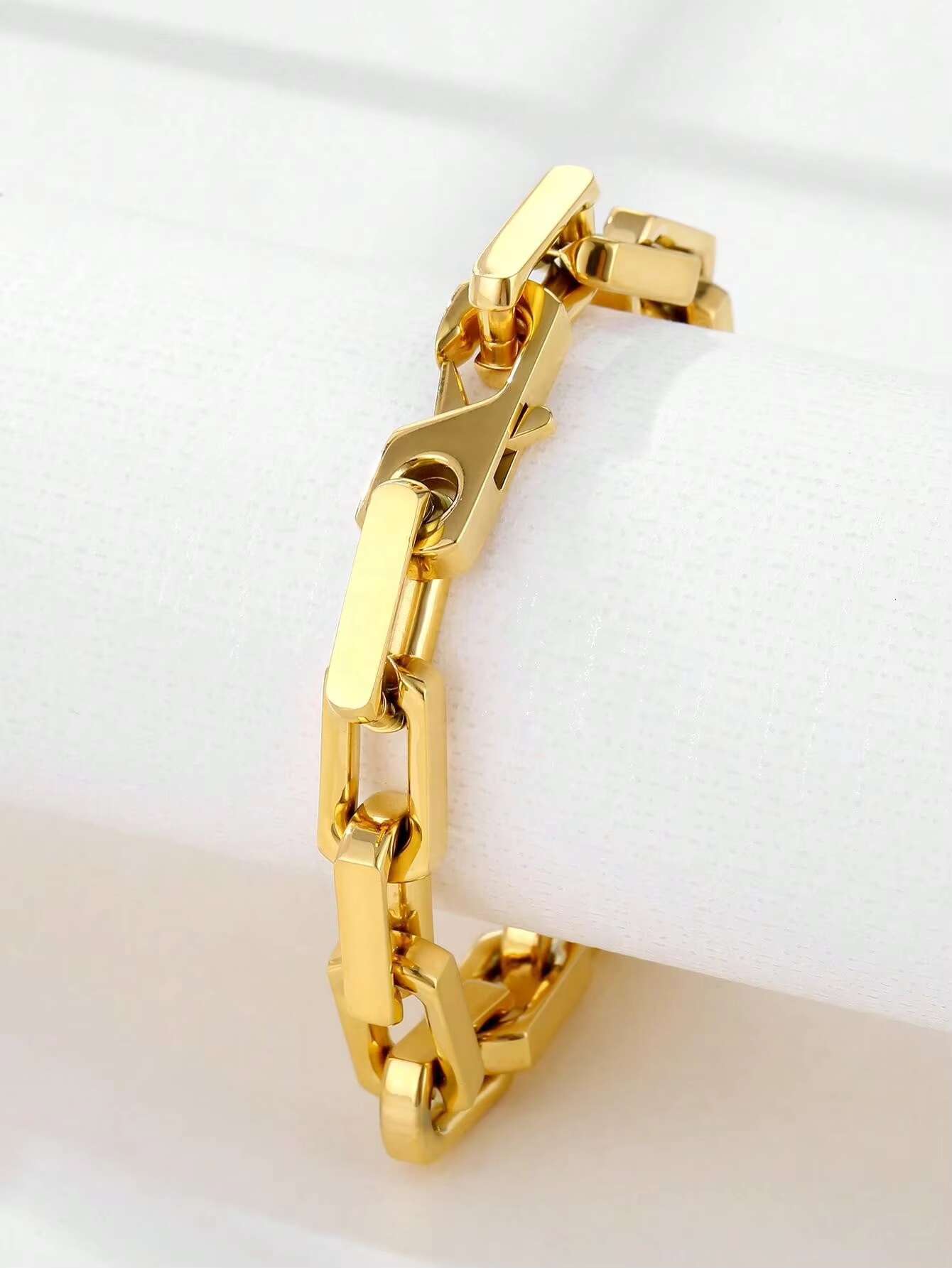 Fashion Stainless Steel Hip Hop Jewelry 18k Gold Cuban Chain Necklace Bracelet Cuban Chain Gold Bracelet