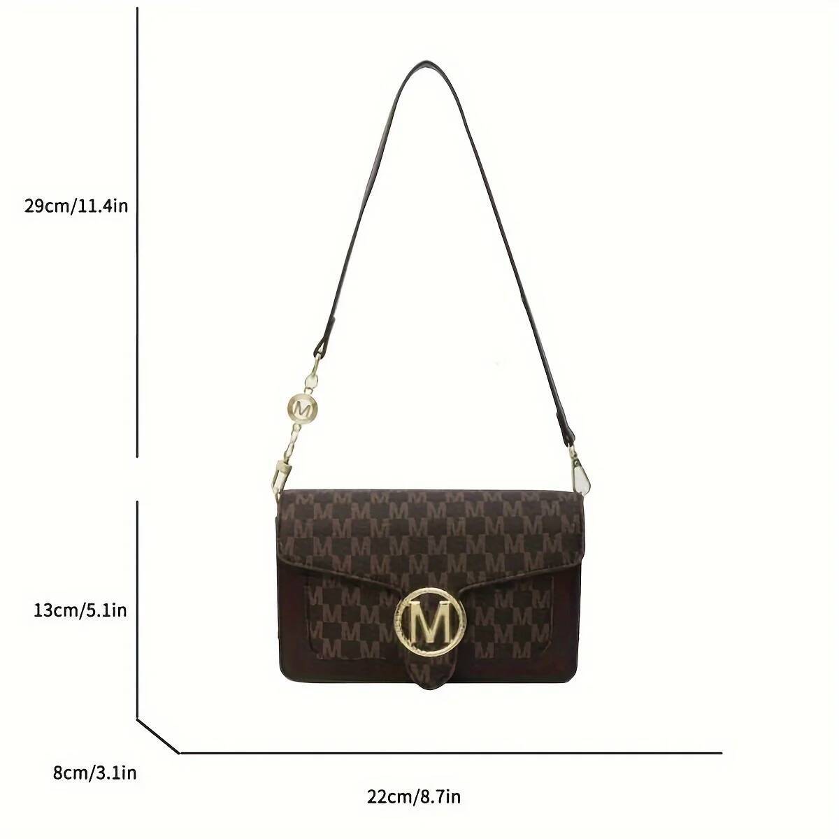 DHGM DHGM Women's Letter Print Small Square Retro Sweet Fashionable Shoulder Crossbody Bag