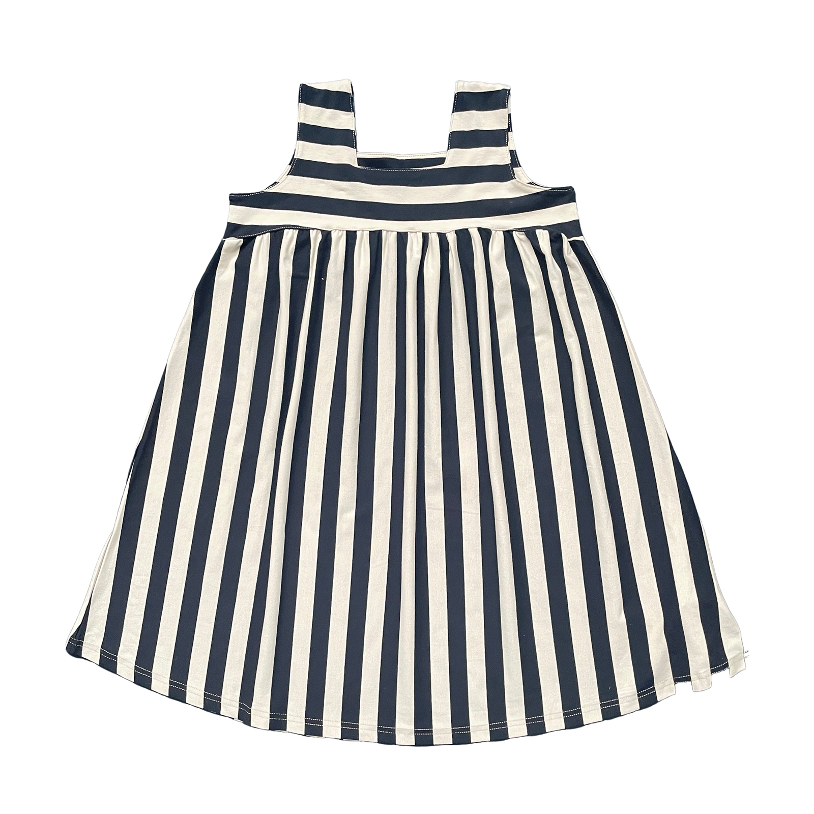 Girls' knitted striped vest dress casual dress Breathable loose princess dress