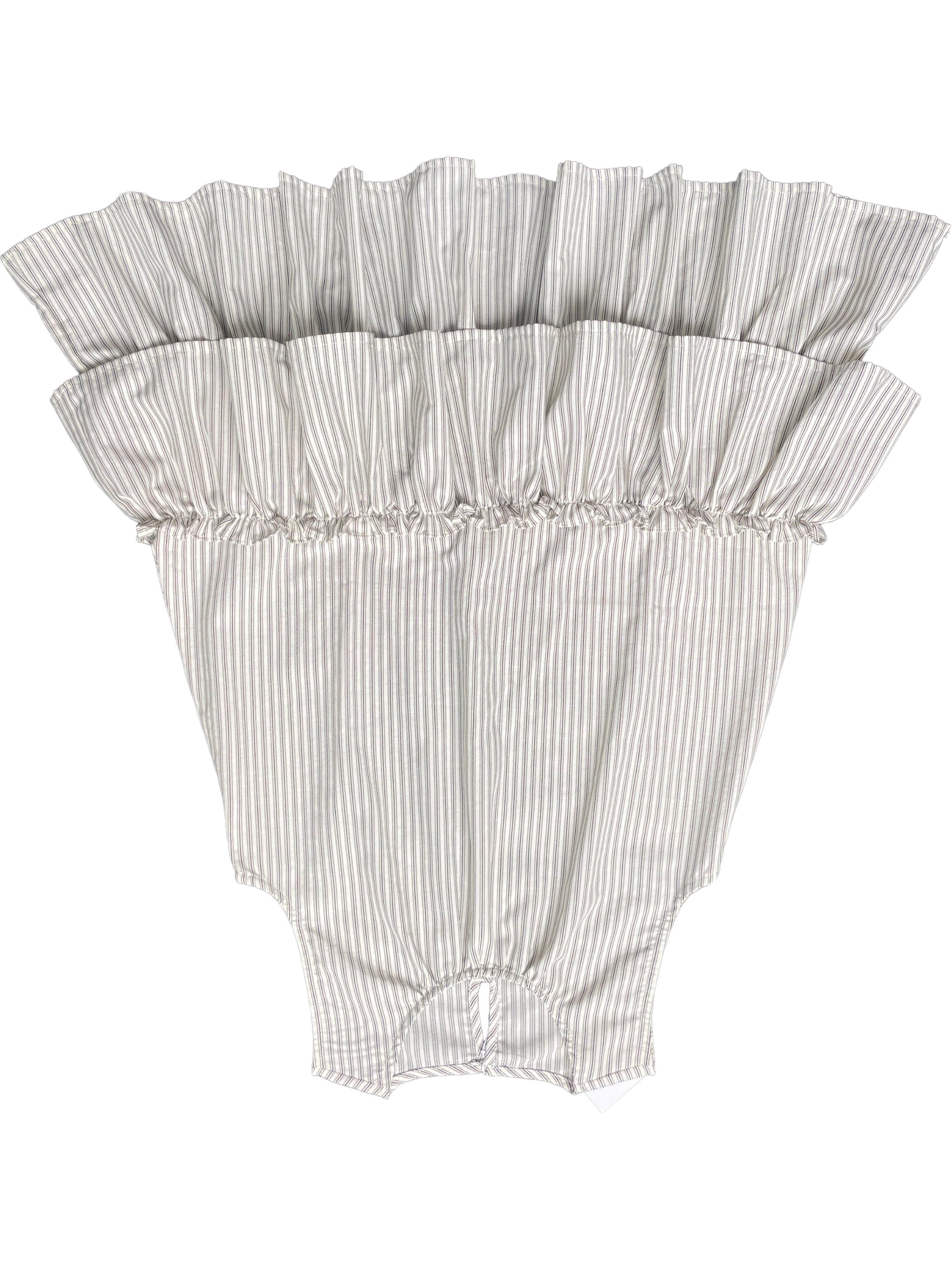 Girls' yarn dyed striped vest dress casual dress ruffle edge dress New girls' dress