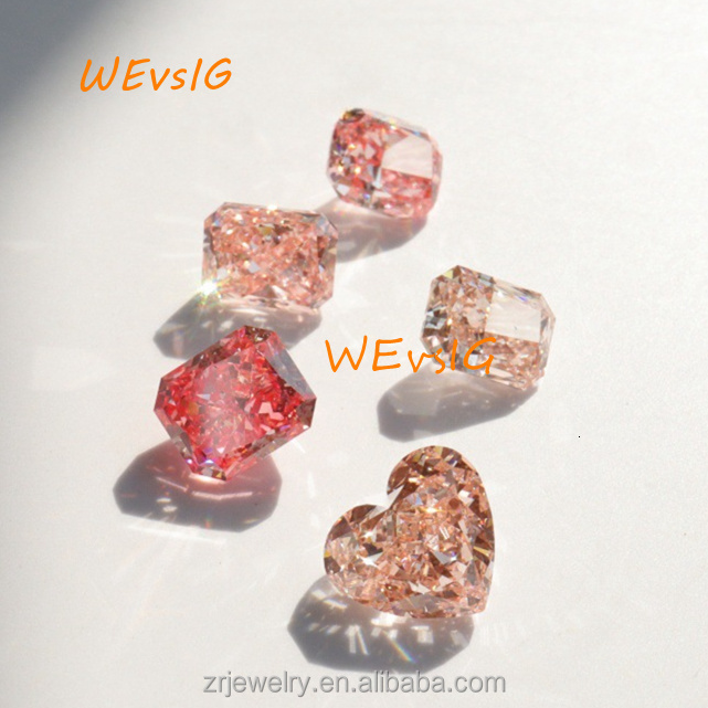 Lab Diamonds 1.09ct Radiant Brllliant Cut Sakura Fancy Vivid Loose Pink Cvd Lab Grown Diamond for Ring