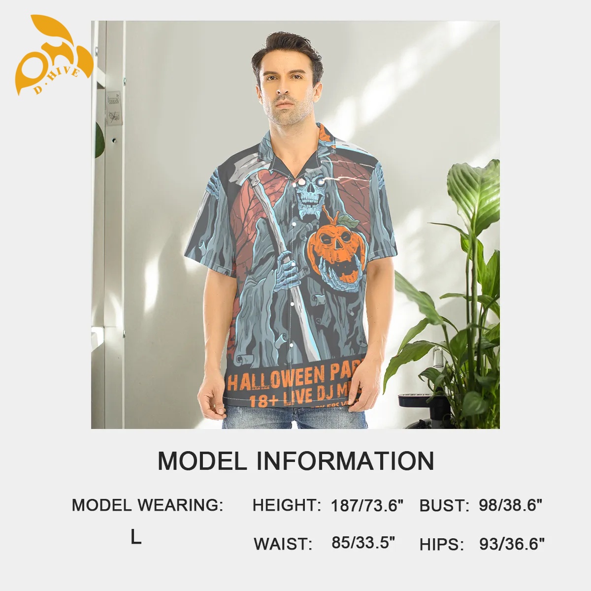 free shipping of customized new All-Over Print Men's Hawaiian Shirt With Button Closure Customize patterns