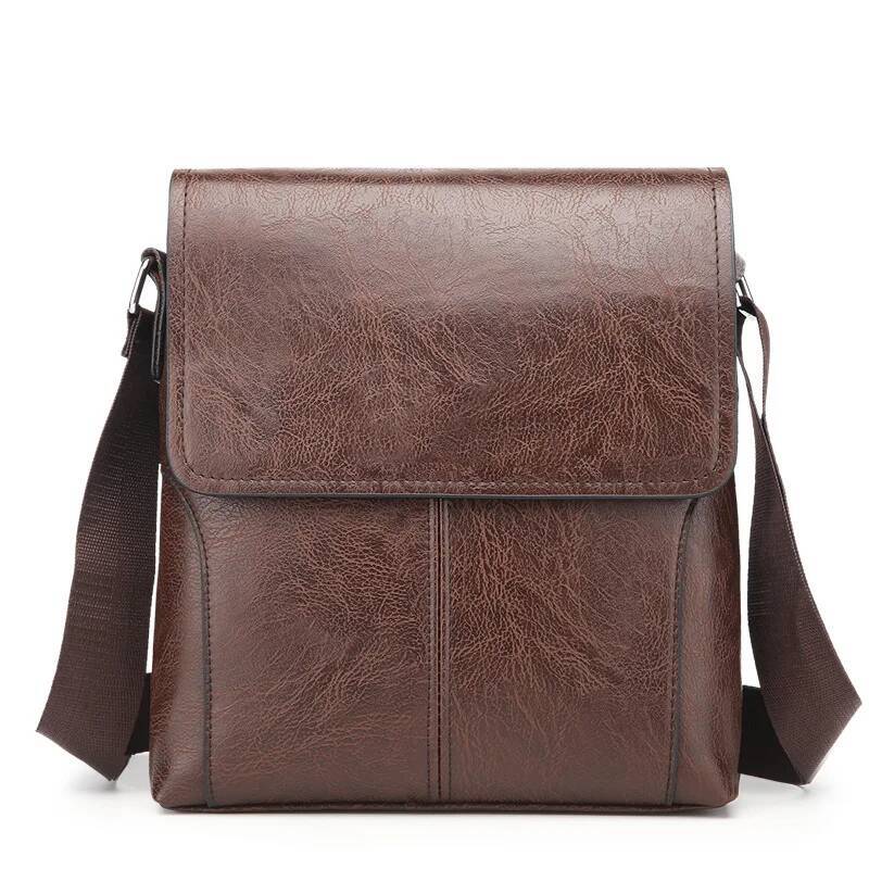 DHGM Vintage Men's Shoulder Brand Crossbody For Man Designer Male Pu Leather Messenger Bags Big Capacity Handbags Fashion