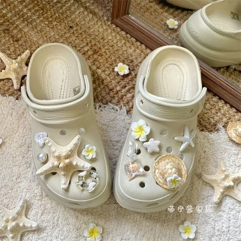 Summer Island Egg Blossoms Set Funny Footwear Decoration DIY Beautiful Charms Colorful Adornment for Clogs Sandals 250617