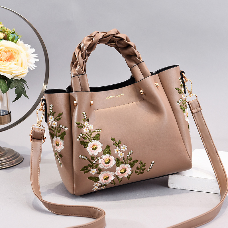 Free Shipping 2025 New Designer Bag Fashion High-quality Shopping Bag Single High-end Solid Color Chinese Embroidery Women's Shoulder Handbag