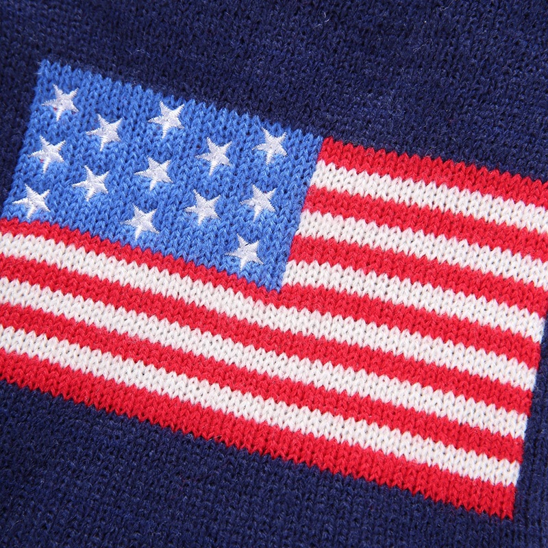 Dog Knitted Sweater USA National Flag Dog Sweater Puppy Sweater Warm Soft Pet Holiday Clothes for Small Medium Cats and Dogs, Large Dog XXL A592