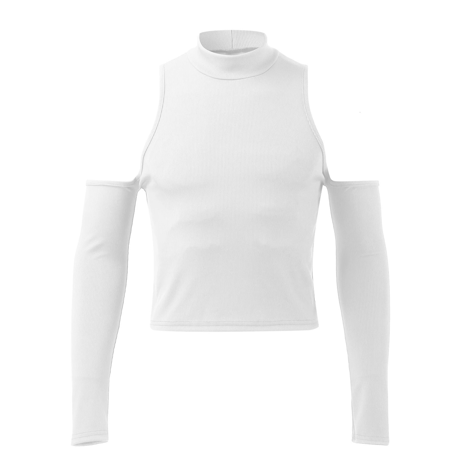 2023 Men Hollow Out Long Sleeve T Shirt Casual Turtleneck Sweatshirt Streetwear Sexy Crop Off Shoulder Tops Summer 250616