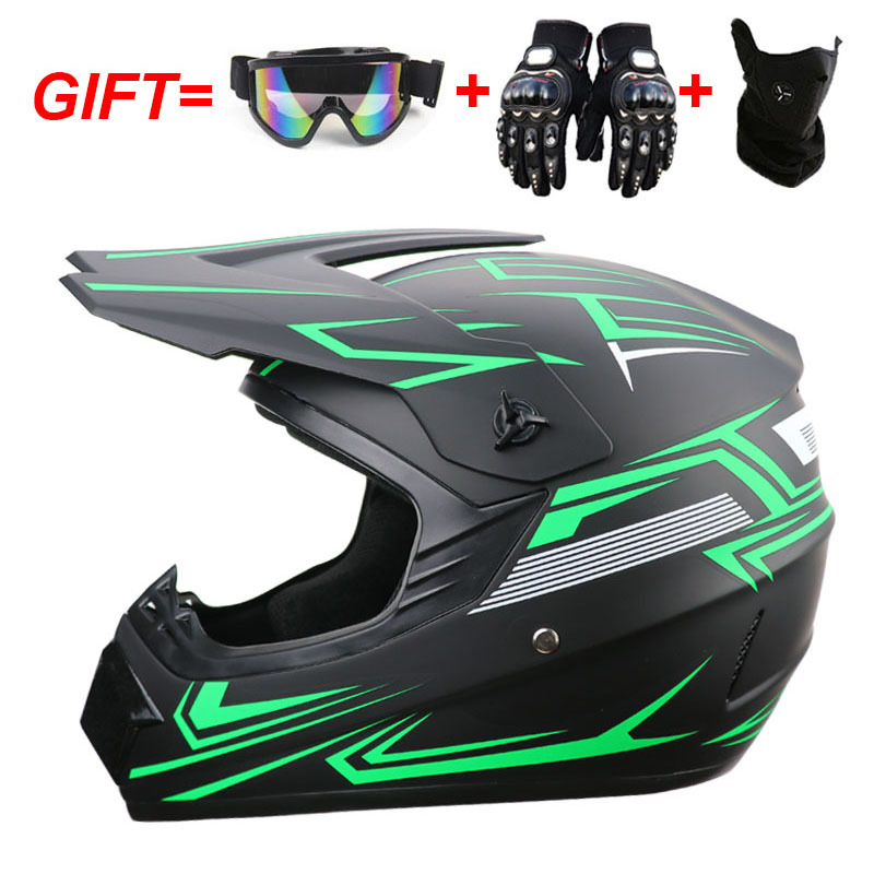 Motorcycle Helmet with Goggles and Gloves for Men and Women - Available in S, M, L, XL Sizes
