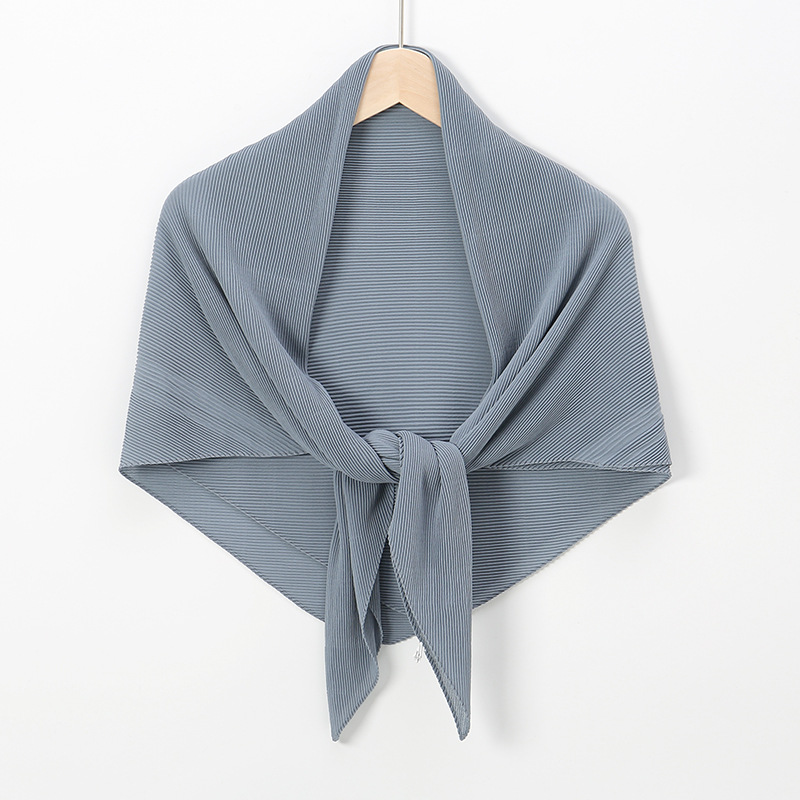 K1081 New chiffon wrinkled 100 large square scarf solid color fashion pleated shawl head wrap multi-purpose gauze scarf
