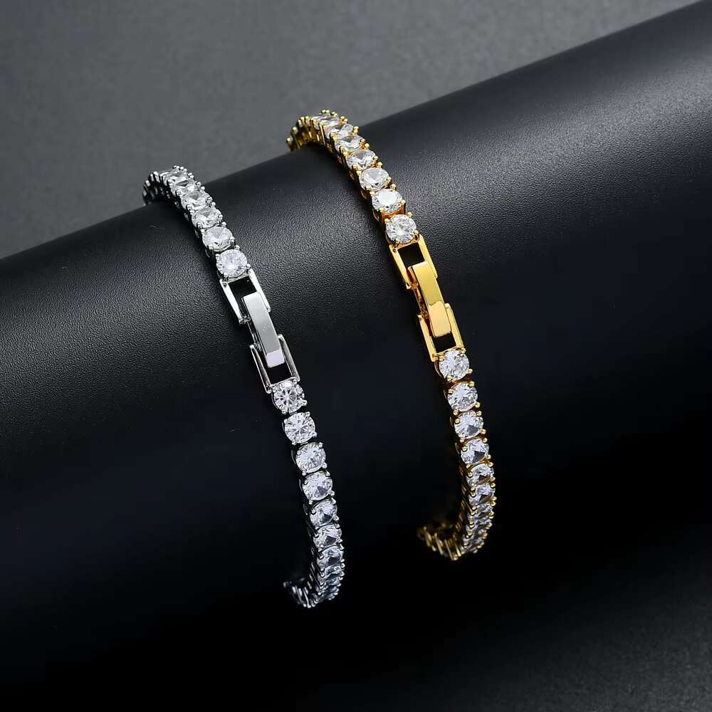 Wholesale Mens Luxury Sliver Rose Gold Plated 2.5MM 3MM 4MM 5MM Iced Out Cubic Zirconia CZ Diamond Tennis Bracelet for Women Men
