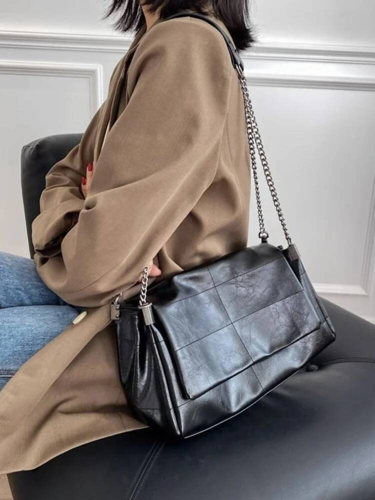DHGM Fashion Women's Commuter Bags Niche Chain Crossbody Bag Ladies Shoulder Large Capacity Handbag Cross Square PU