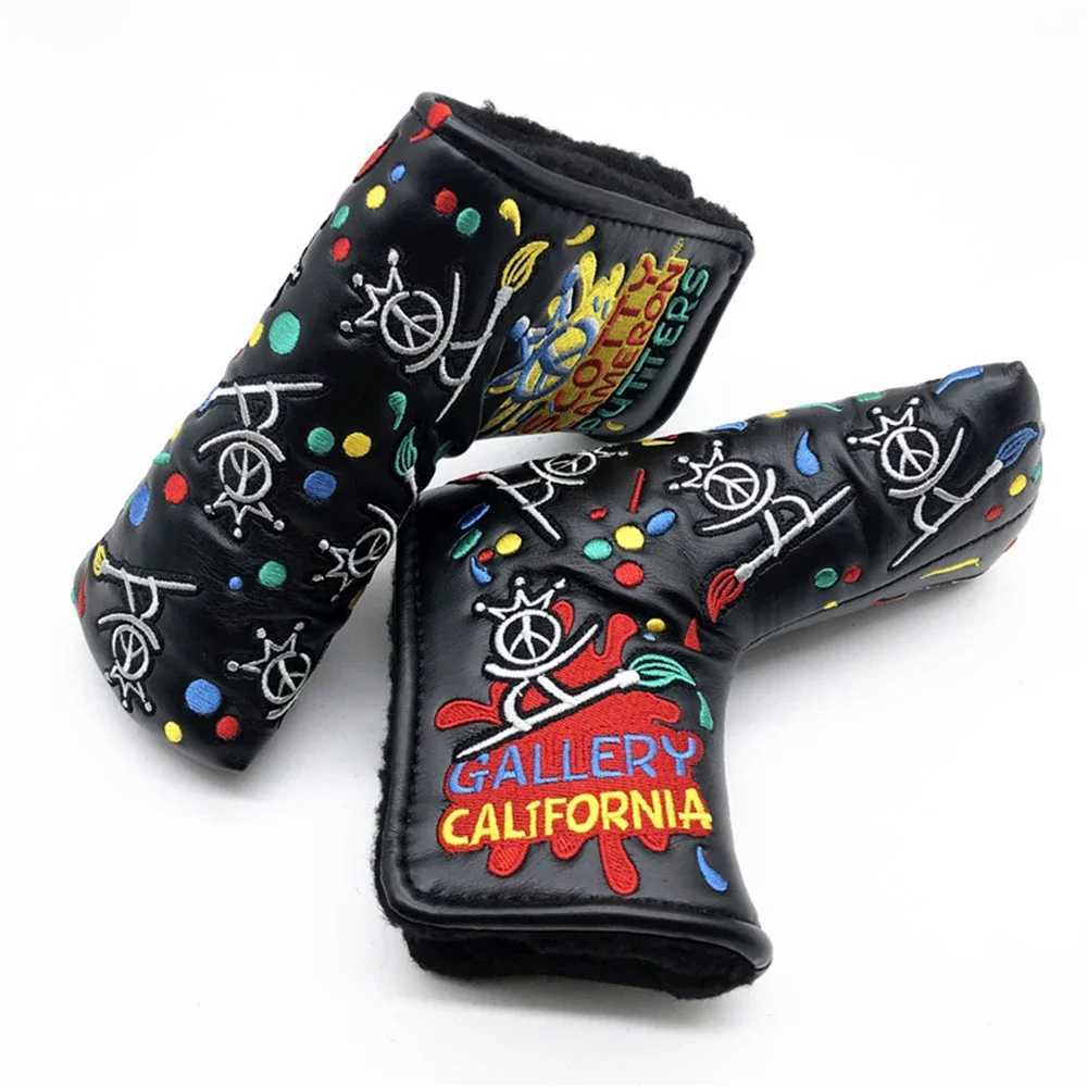 Golf Blade Putter Cover Elegant Embroidery Premium Leather Golf Blade Putter Headcover Putter Head Covers XJ250620