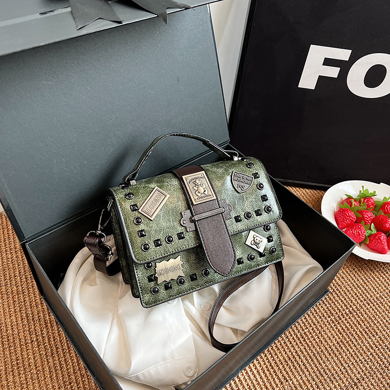 Free Shipping 2025 New Designer Bag High-end Retro Multifunctional Punk Style Women's Single Shoulder Handbag Fashionable High-quality Shopping B