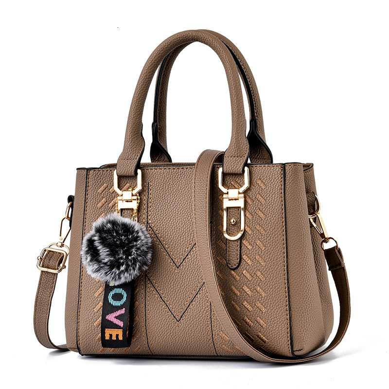 Free Shipping 2025 New Designer Bag High-end Solid Color Large Capacity Plush Pendant Women's Handbag Fashionable And High-quality Shopping Bag