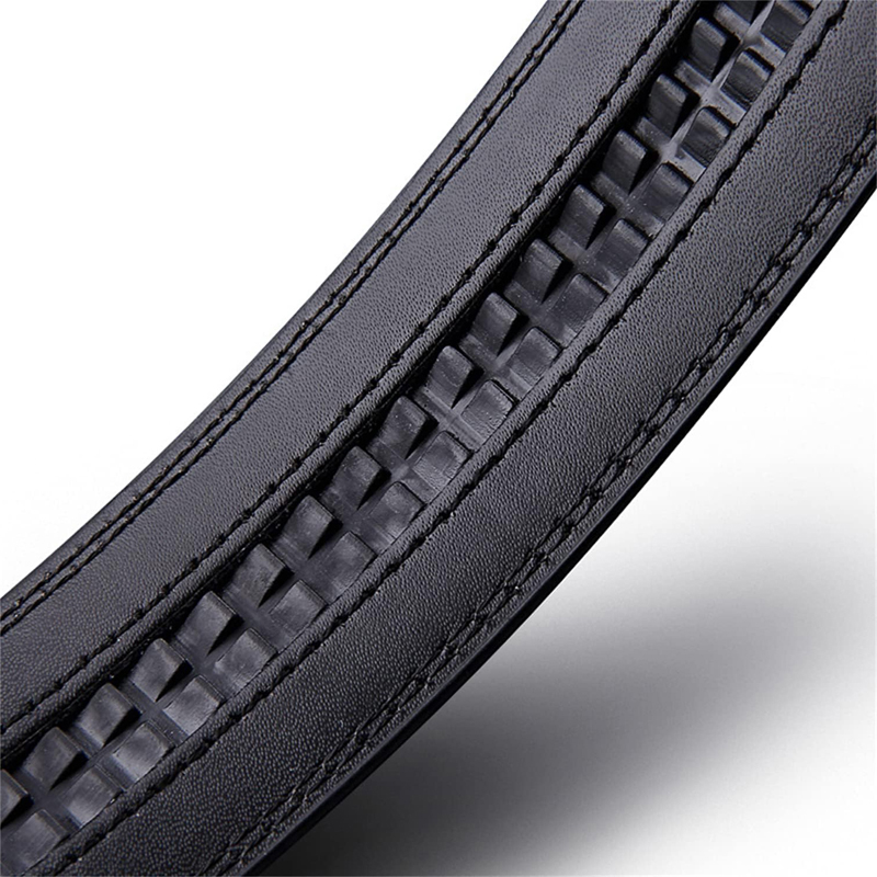 Mens Belt Durable Genuine Leather Ratchet Belt Strap with Robust Metal Clasp Strong Alloy Buckle for Boyes and Girls