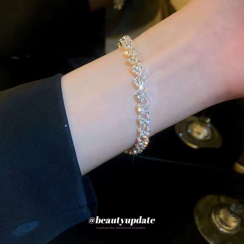 New Luxury Diamond Set Bracelet for Women Trendy Fashion Temperament Accessory with Full Diamond Small Hand Jewelry