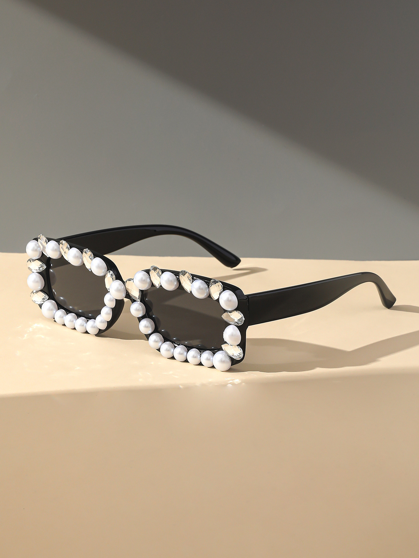 Diamond-Encrusted Pearl Fashion Ball Sunglasses Outdoor Sun Protection Party Stylish Trendy Womens Sunglasses