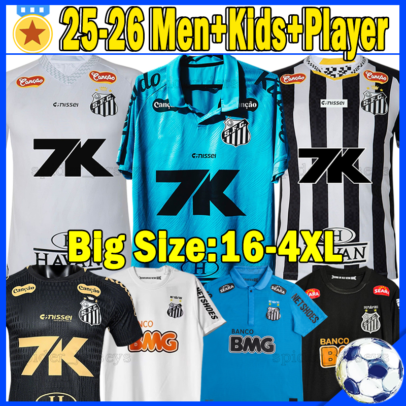 XXXL 4XL 25 26 Santos FC NEYMAR JR Soccer jerseys Retro 2012 13 PELE Camisetas de Futbol 2025 2026 GUILHERME SOARES THACIANO LEO GODOY VERON Football shirt kids kits set