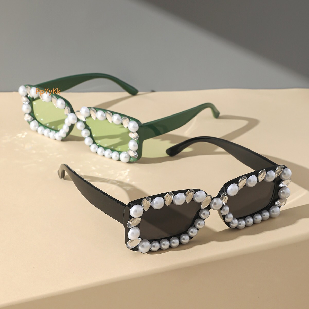 Diamond-Encrusted Pearl Fashion Ball Sunglasses Outdoor Sun Protection Party Stylish Trendy Womens Sunglasses