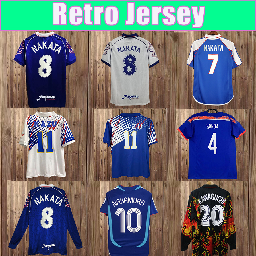 1998 2006 Japan NAKATA Retro Mens Soccer Jerseys National Team NAKAMURA OGURO KAWAGUCHI Home Away Long Sleeves Vintage Football Shirts Uniforms