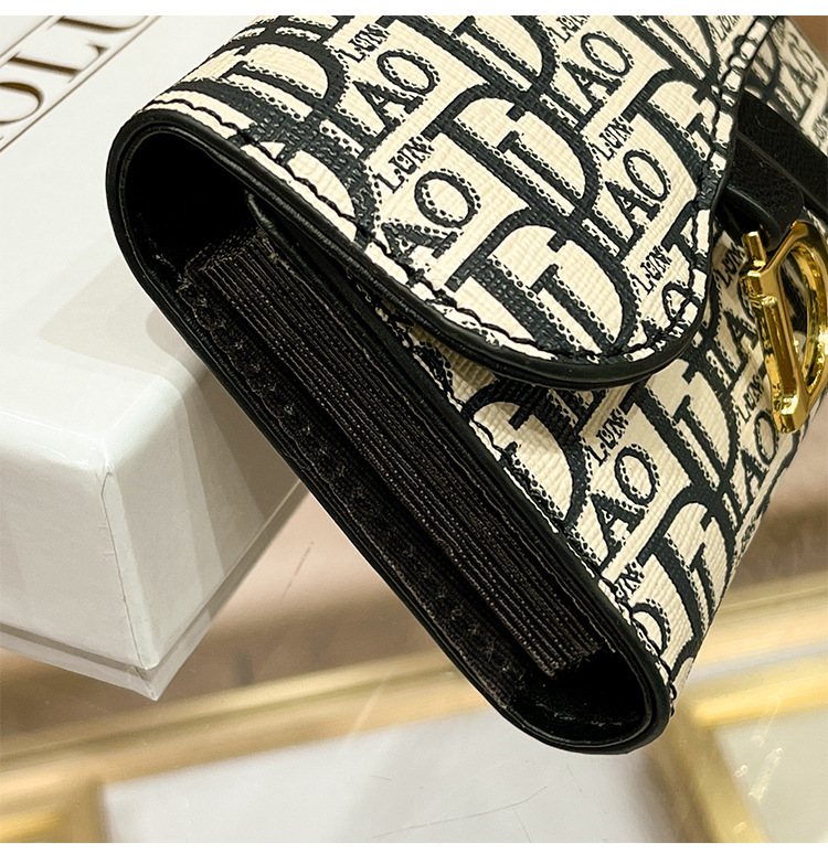 Women's Fashion Printed Wallet Free Shipping Trendy Brand Card Bag Luxury Designer Fashion Handbag Gold Label