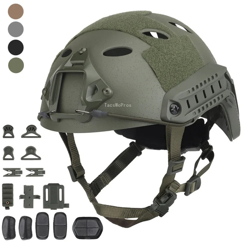 Airsoft FAST PJ Helmets Outdoor Tactical Combat Wargame Protective Sports Hunting CS Paintball Half Covered Helmet 250611