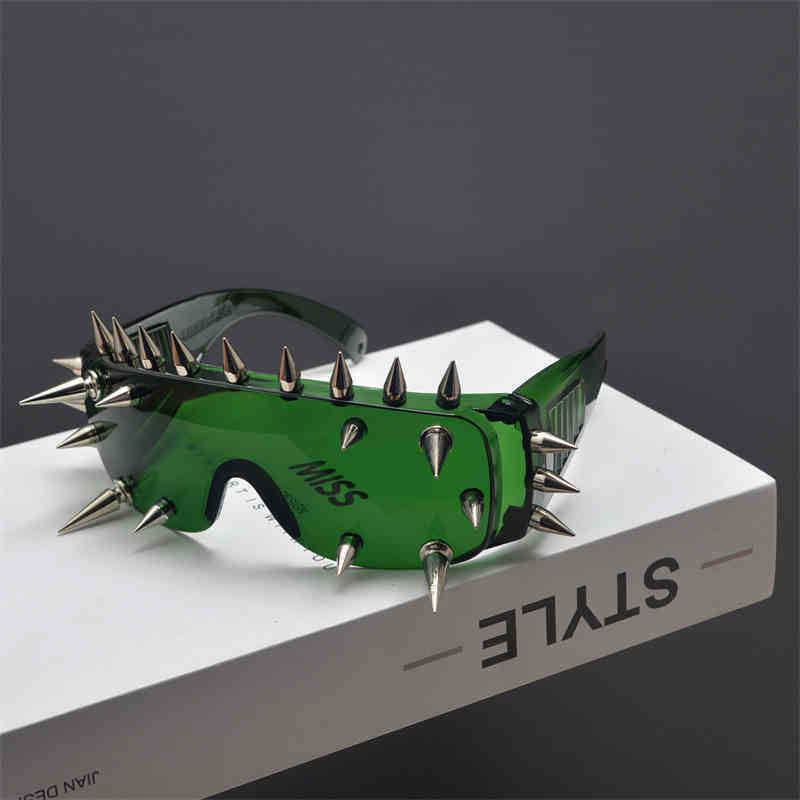 2025 Premium Luxury Cyberpunk Gothic Demonic Horns Brass Rivets Handcrafted Party Sunglasses - Oversized Whimsical Statement Eyewear with UV400 Protec