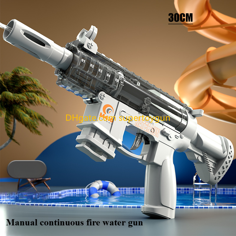 M416 Water Gun Compact Manual Squirt Gun with Continuous Firing Blowback Water Pistol Blaster for Summer Beach Pool Outdoor Water Games Toy Kids Boys 